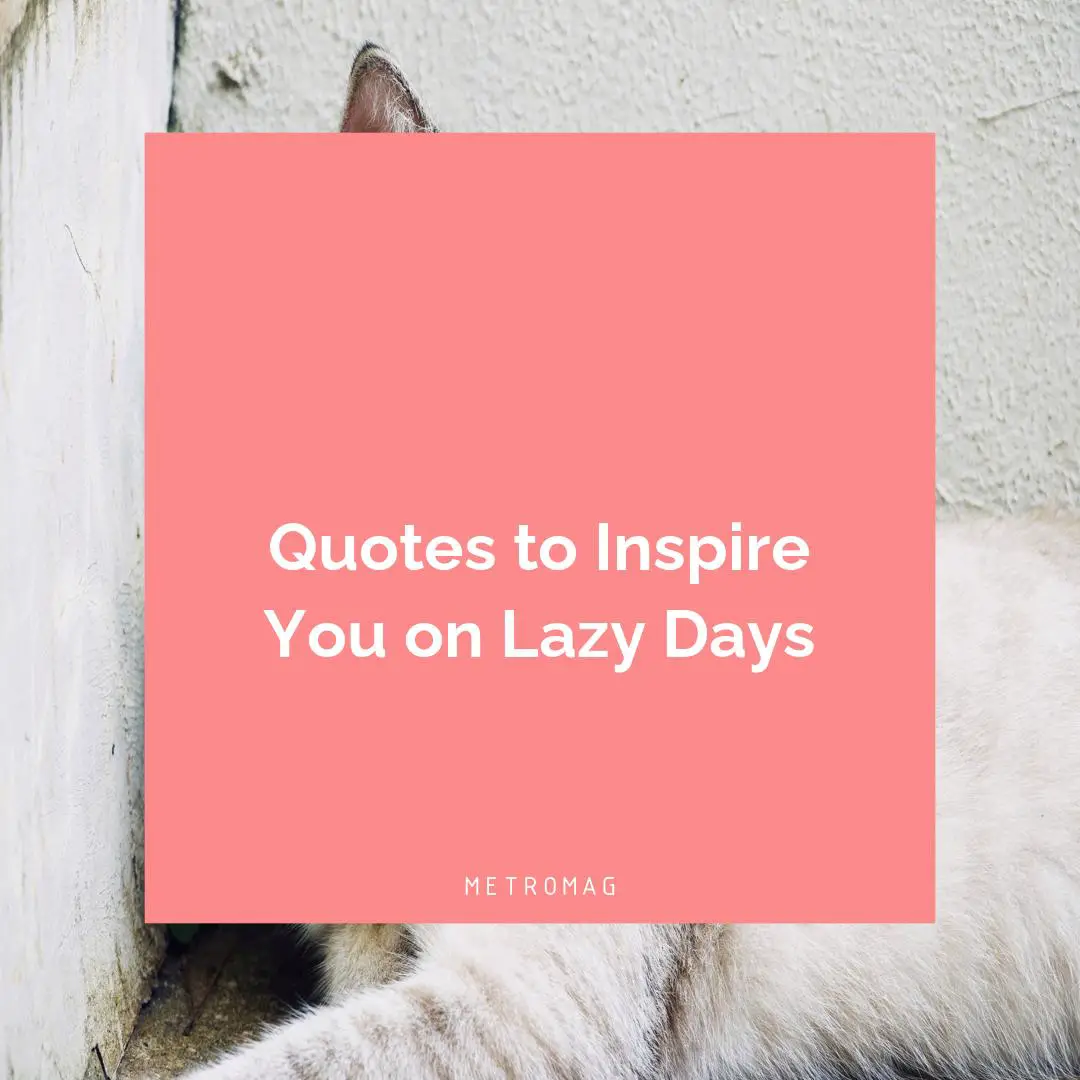 Quotes to Inspire You on Lazy Days