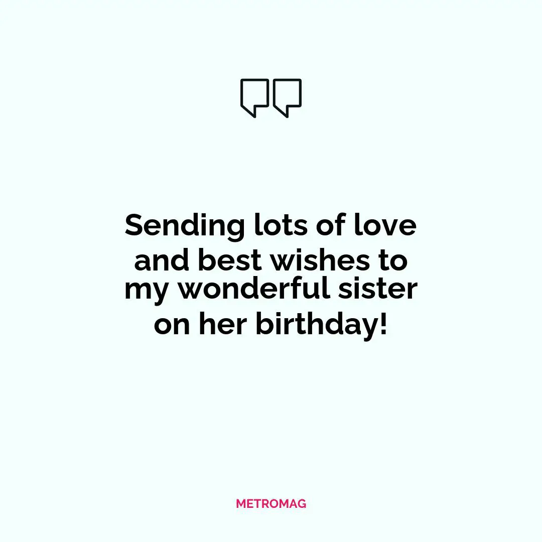 Sending lots of love and best wishes to my wonderful sister on her birthday!