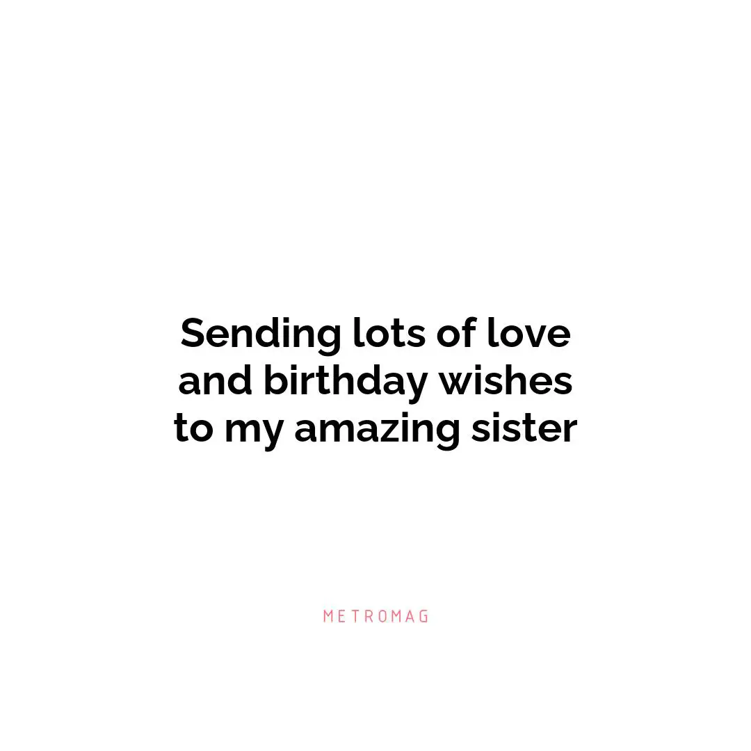 Sending lots of love and birthday wishes to my amazing sister