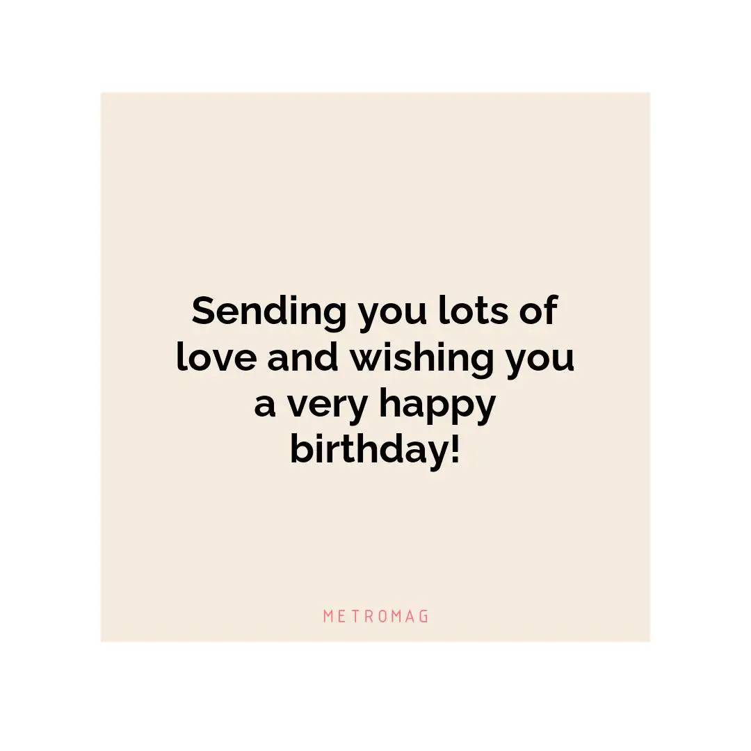 Sending you lots of love and wishing you a very happy birthday!