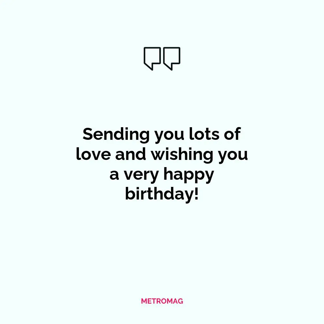 Sending you lots of love and wishing you a very happy birthday!