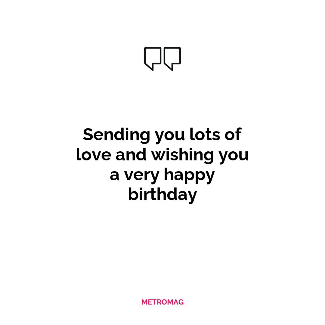 Sending you lots of love and wishing you a very happy birthday