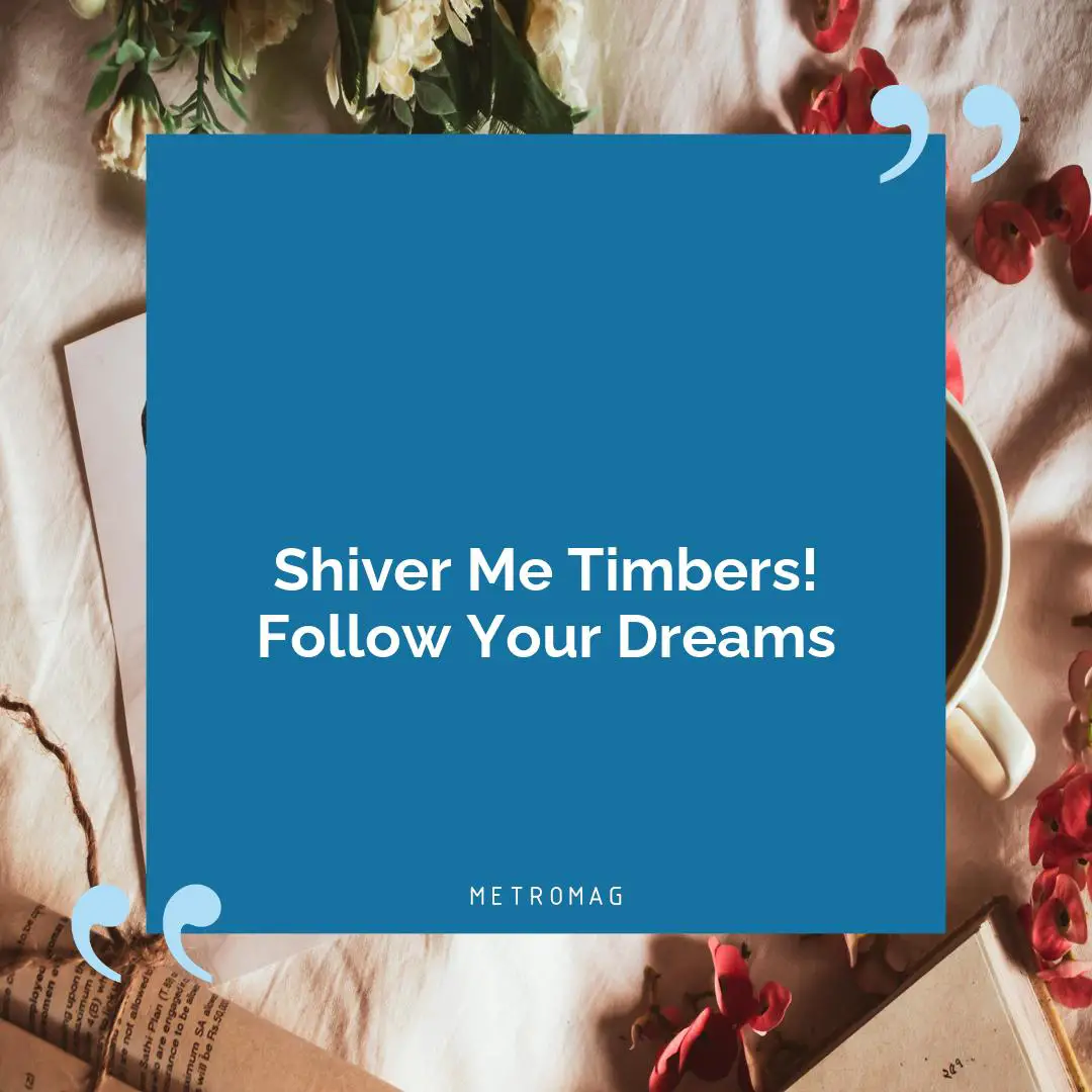 Shiver Me Timbers! Follow Your Dreams
