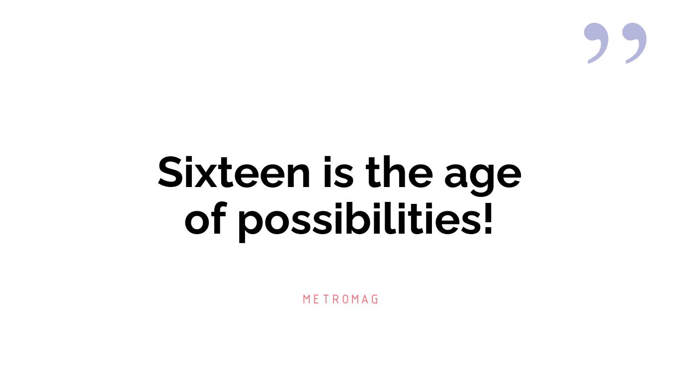 Sixteen is the age of possibilities!