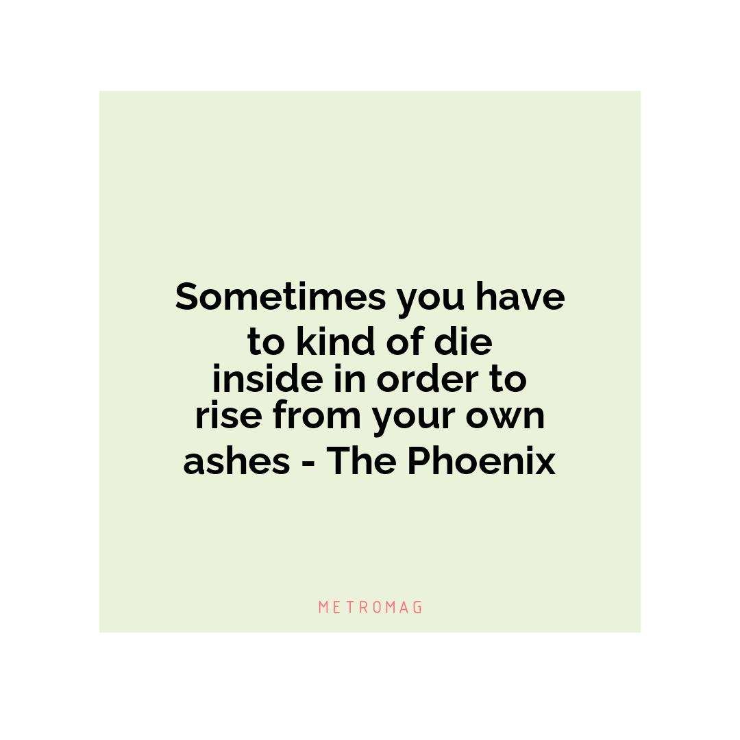 Sometimes you have to kind of die inside in order to rise from your own ashes - The Phoenix