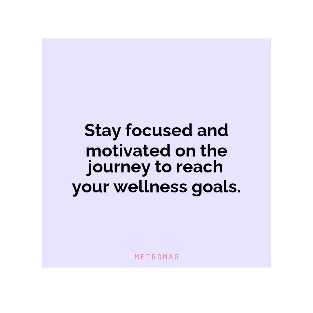 Stay focused and motivated on the journey to reach your wellness goals.