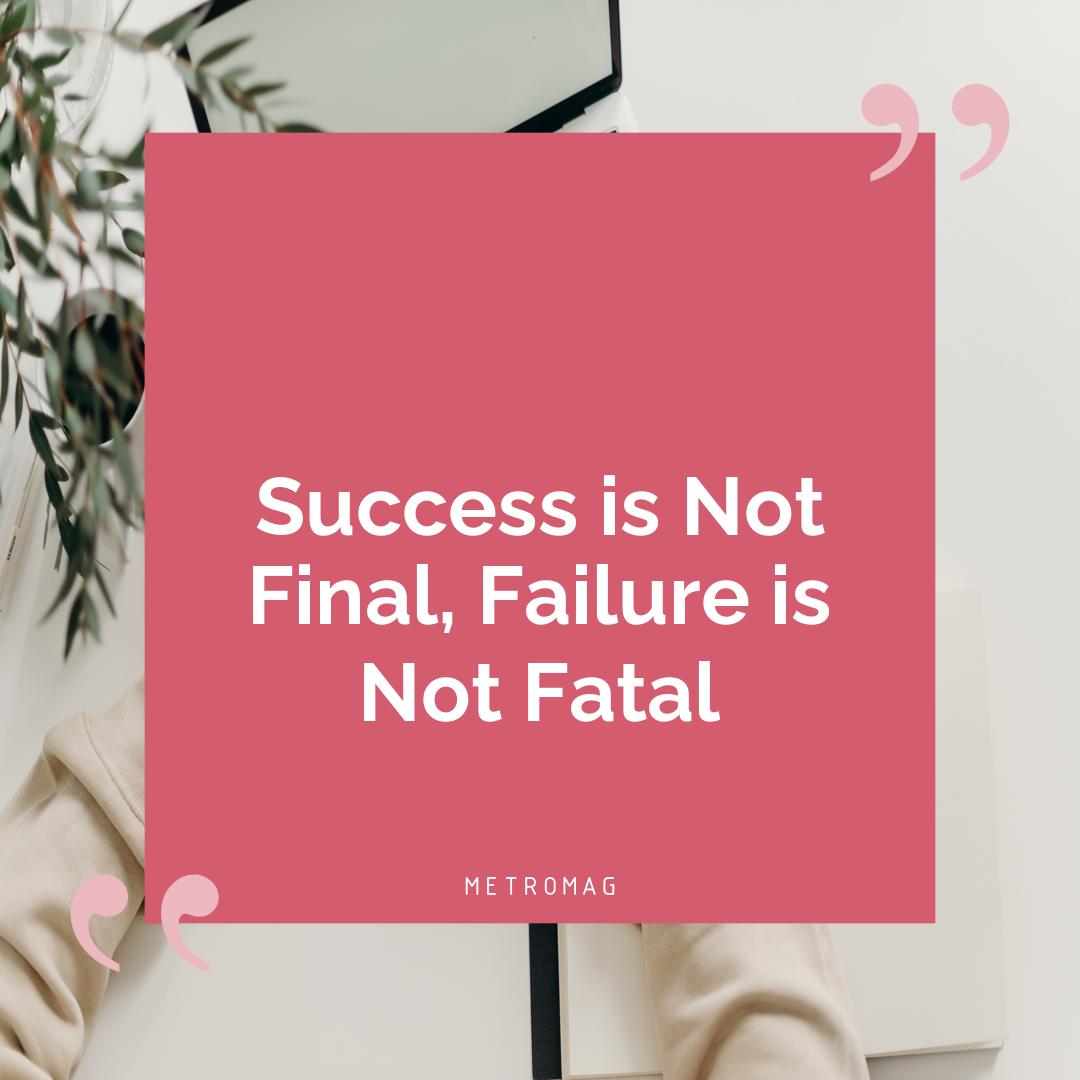 Success is Not Final, Failure is Not Fatal