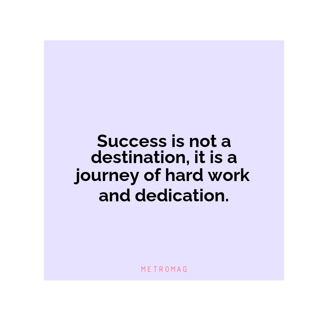 Success is not a destination, it is a journey of hard work and dedication.