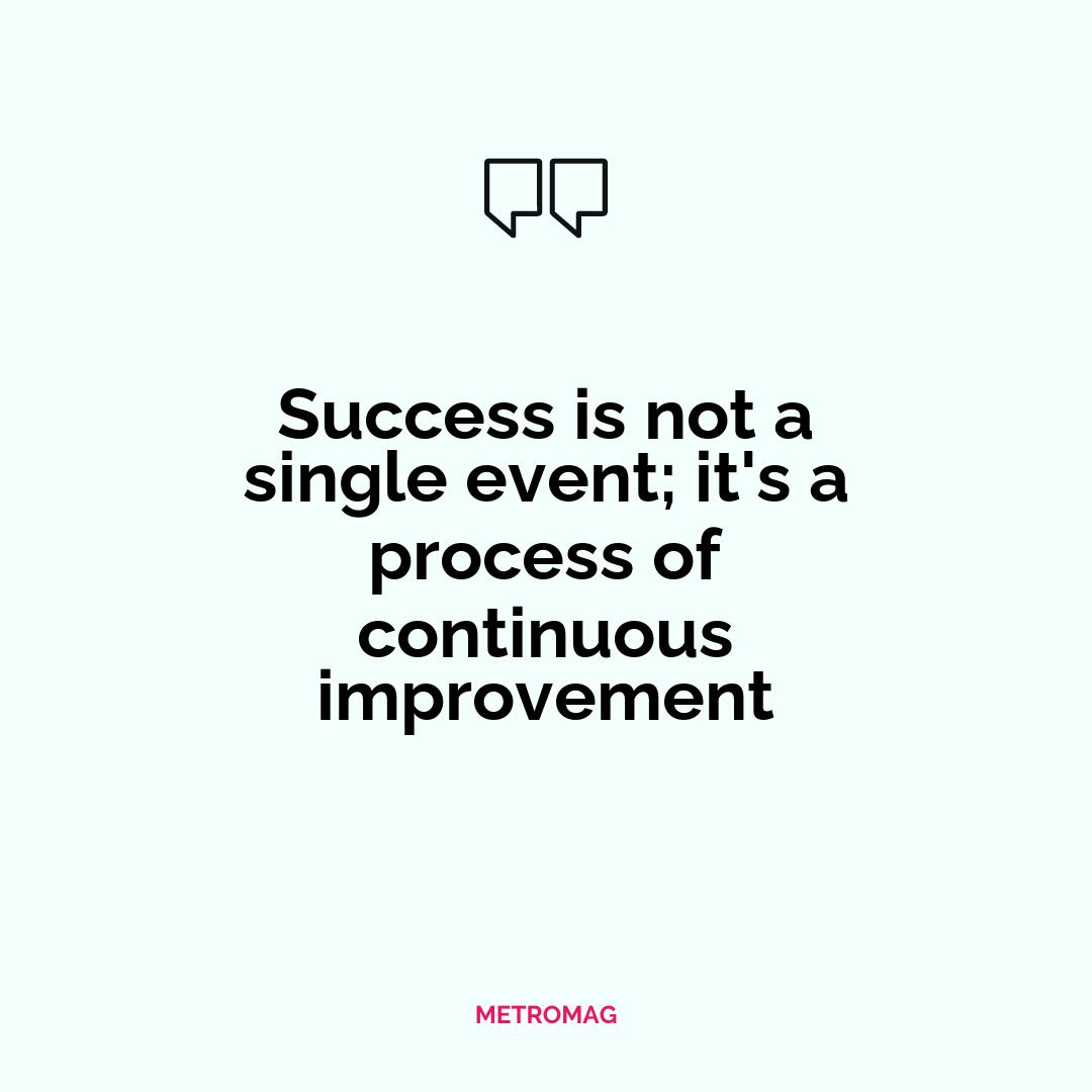 Success is not a single event; it's a process of continuous improvement