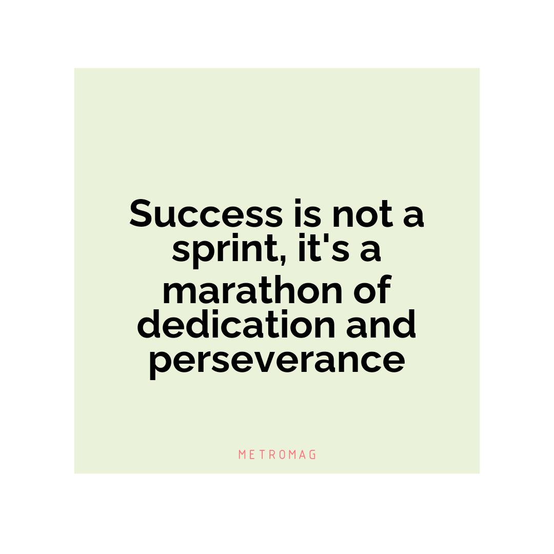 Success is not a sprint, it's a marathon of dedication and perseverance