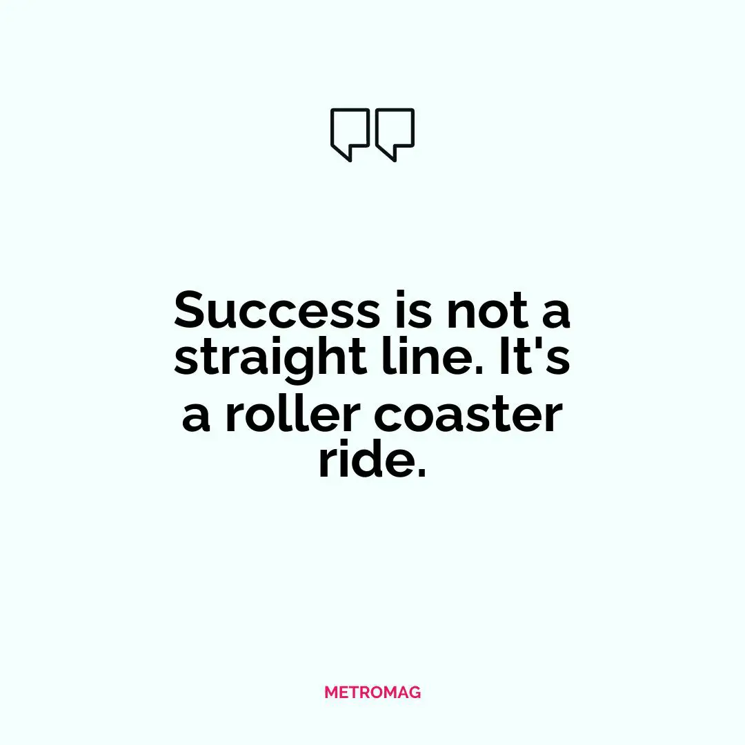 Success is not a straight line. It's a roller coaster ride.