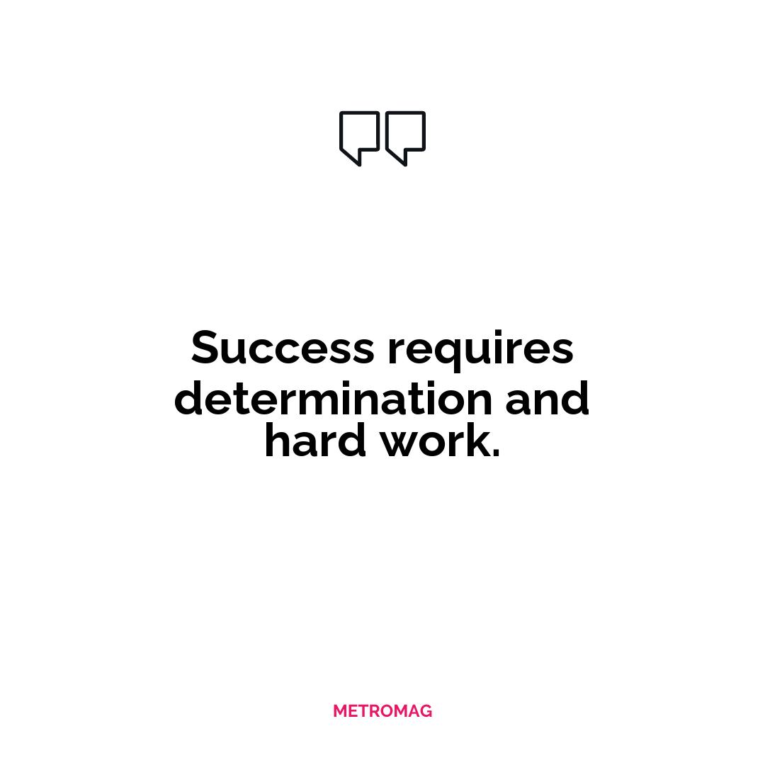 Success requires determination and hard work.