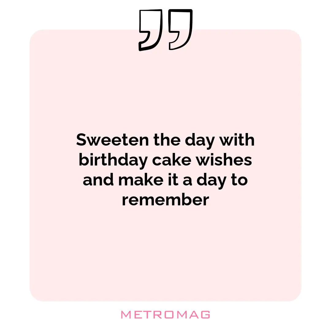 Sweeten the day with birthday cake wishes and make it a day to remember