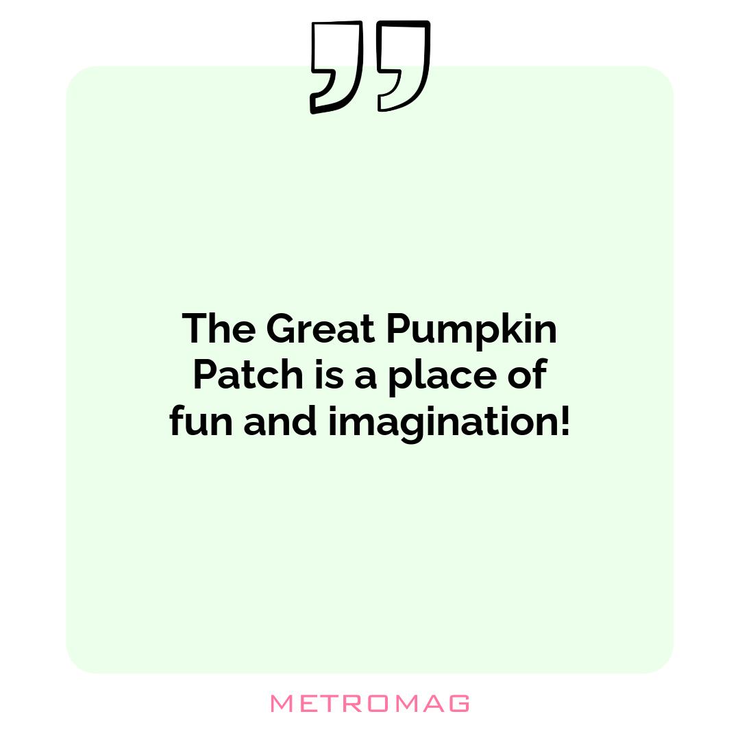 The Great Pumpkin Patch is a place of fun and imagination!