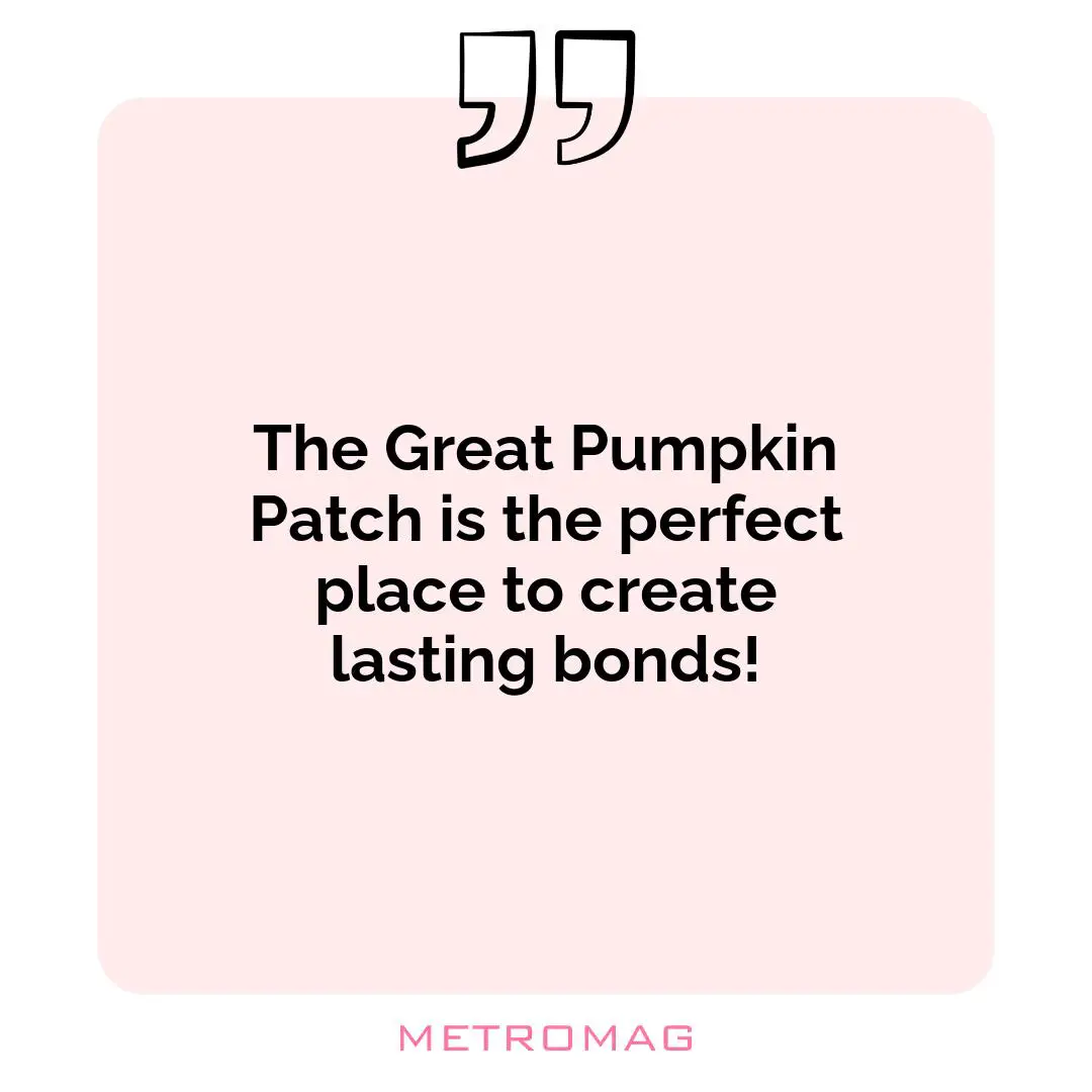 The Great Pumpkin Patch is the perfect place to create lasting bonds!