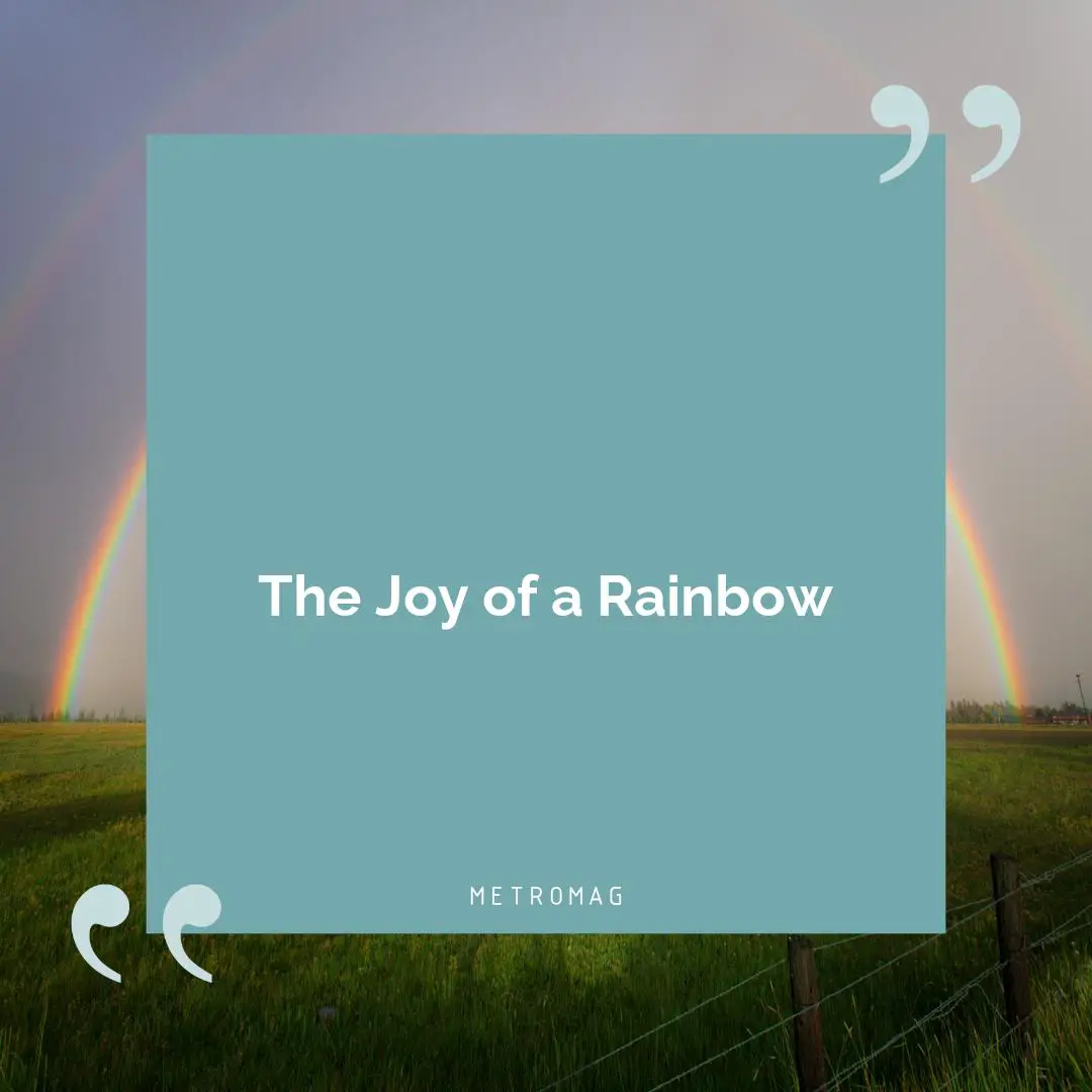 The Joy of a Rainbow