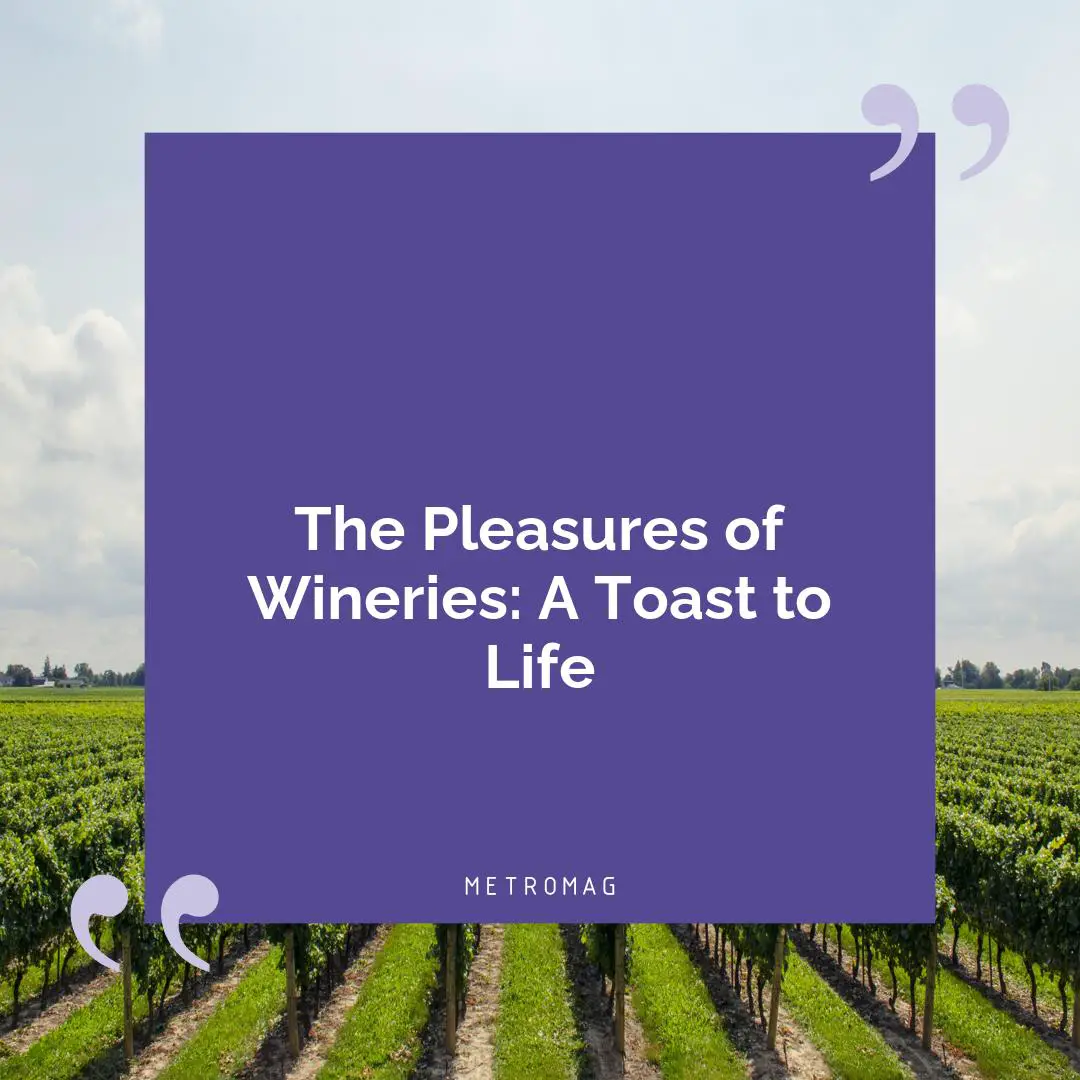 The Pleasures of Wineries: A Toast to Life