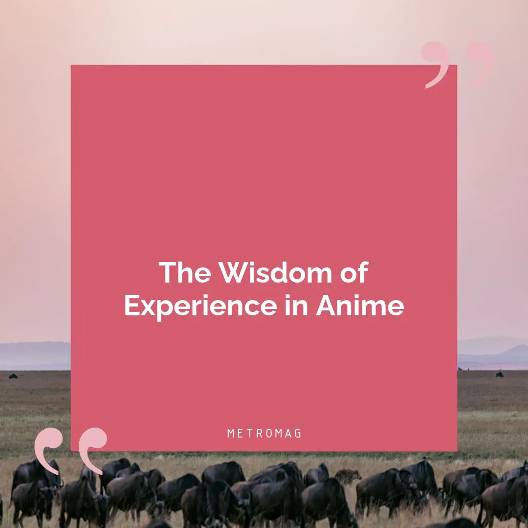 The Wisdom of Experience in Anime