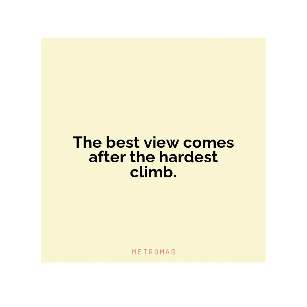 The best view comes after the hardest climb.