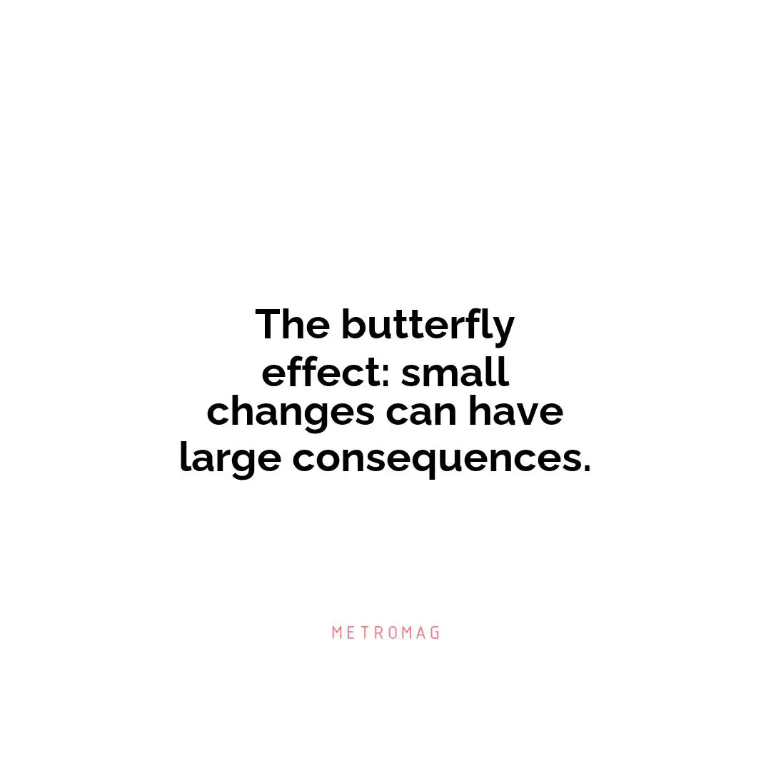 The butterfly effect: small changes can have large consequences.