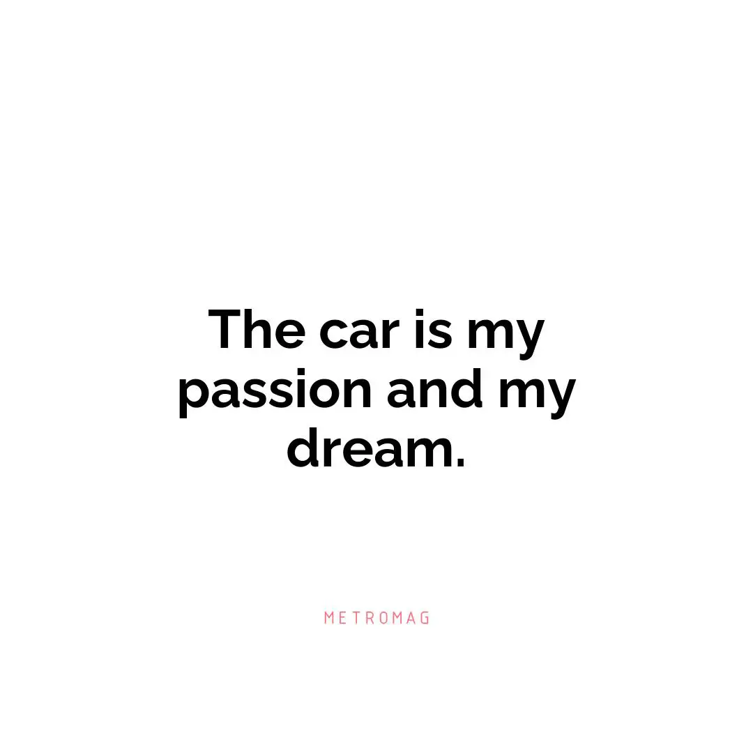 The car is my passion and my dream.