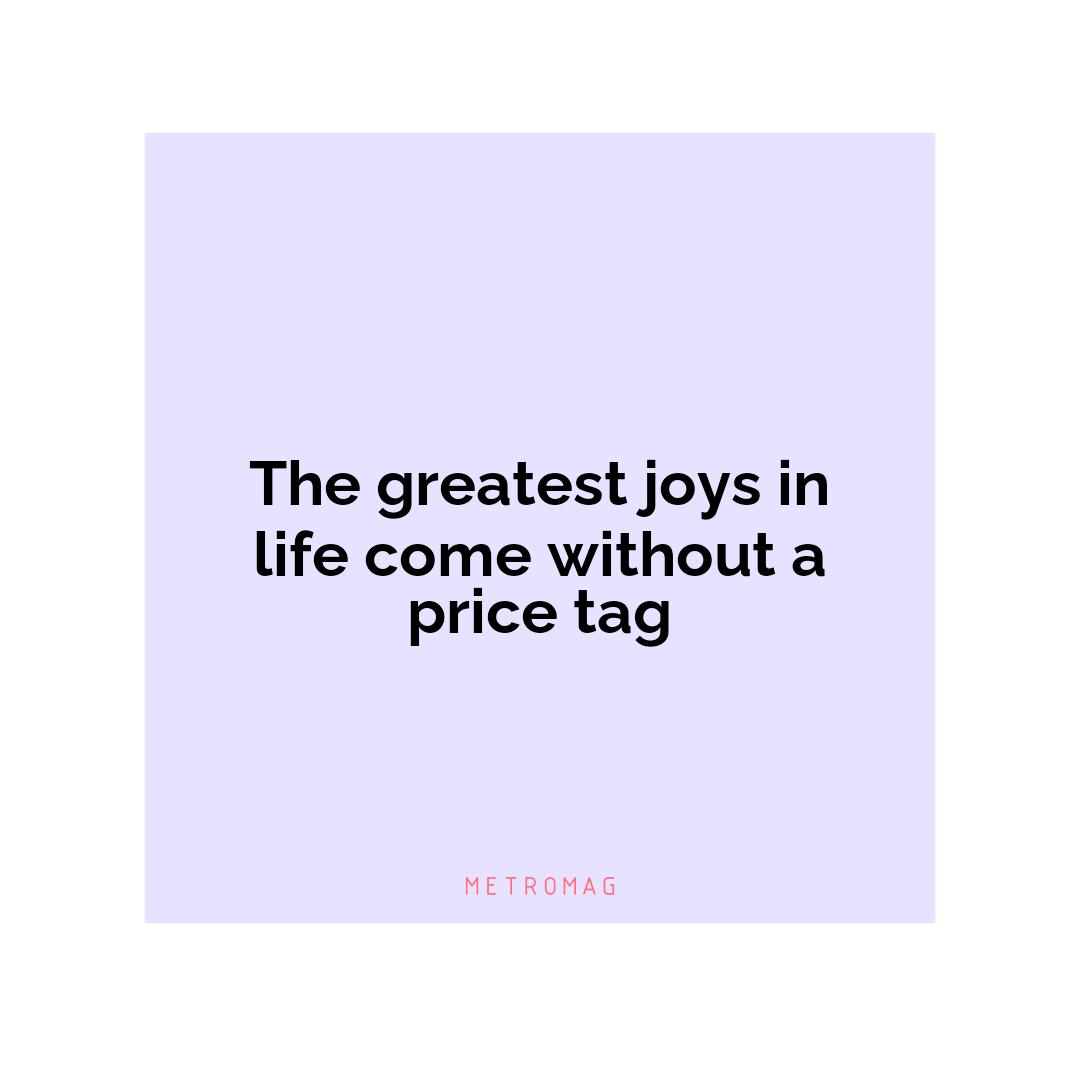 The greatest joys in life come without a price tag