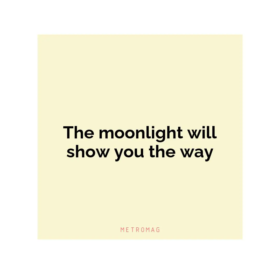 The moonlight will show you the way