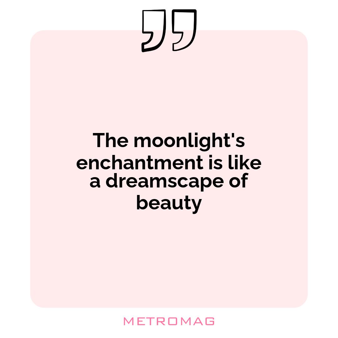 The moonlight's enchantment is like a dreamscape of beauty