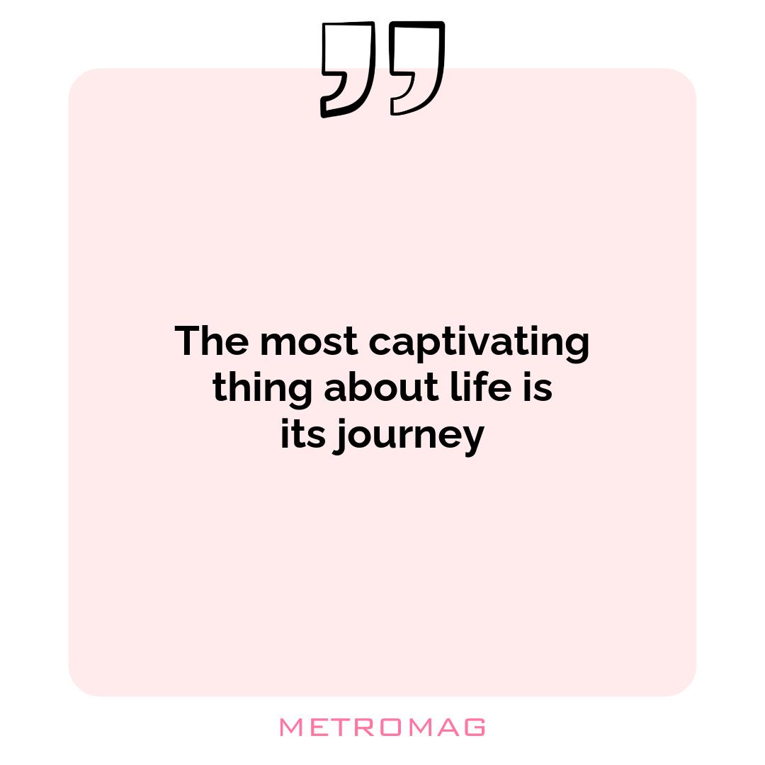 The most captivating thing about life is its journey