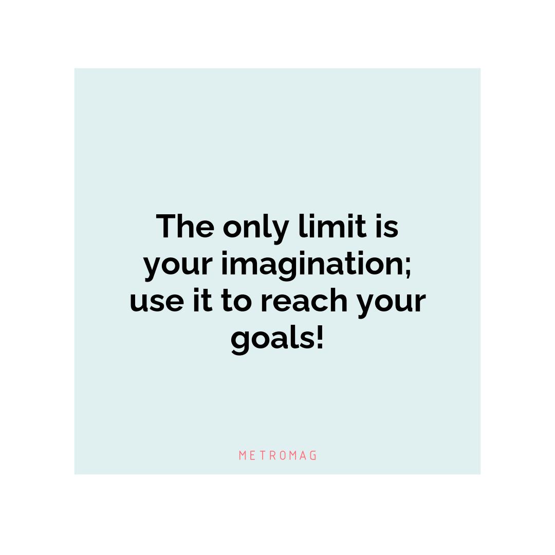 The only limit is your imagination; use it to reach your goals!