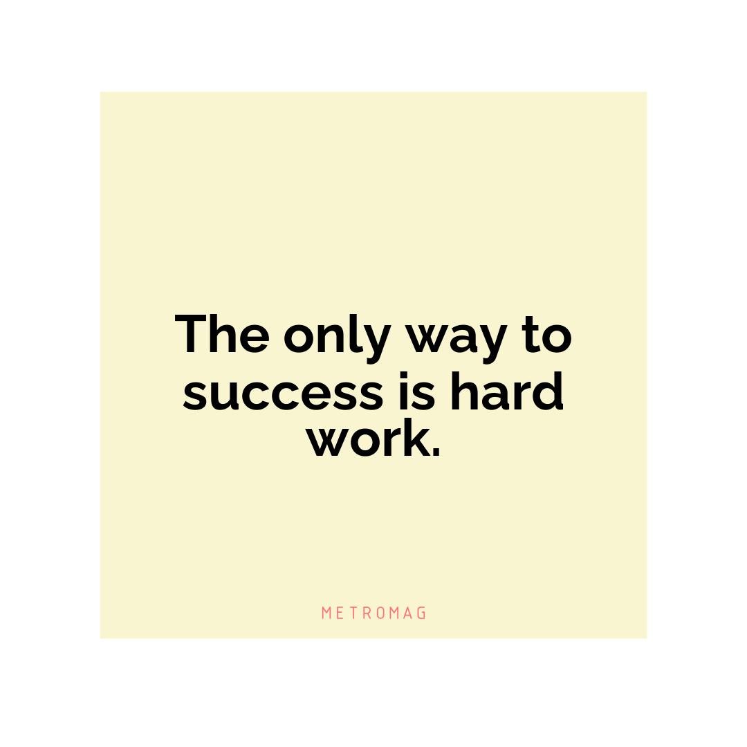 The only way to success is hard work.
