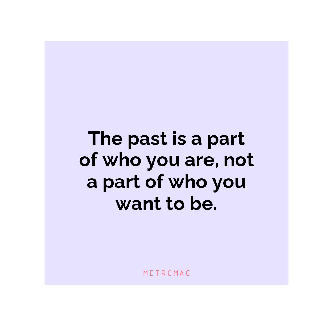 The past is a part of who you are, not a part of who you want to be.