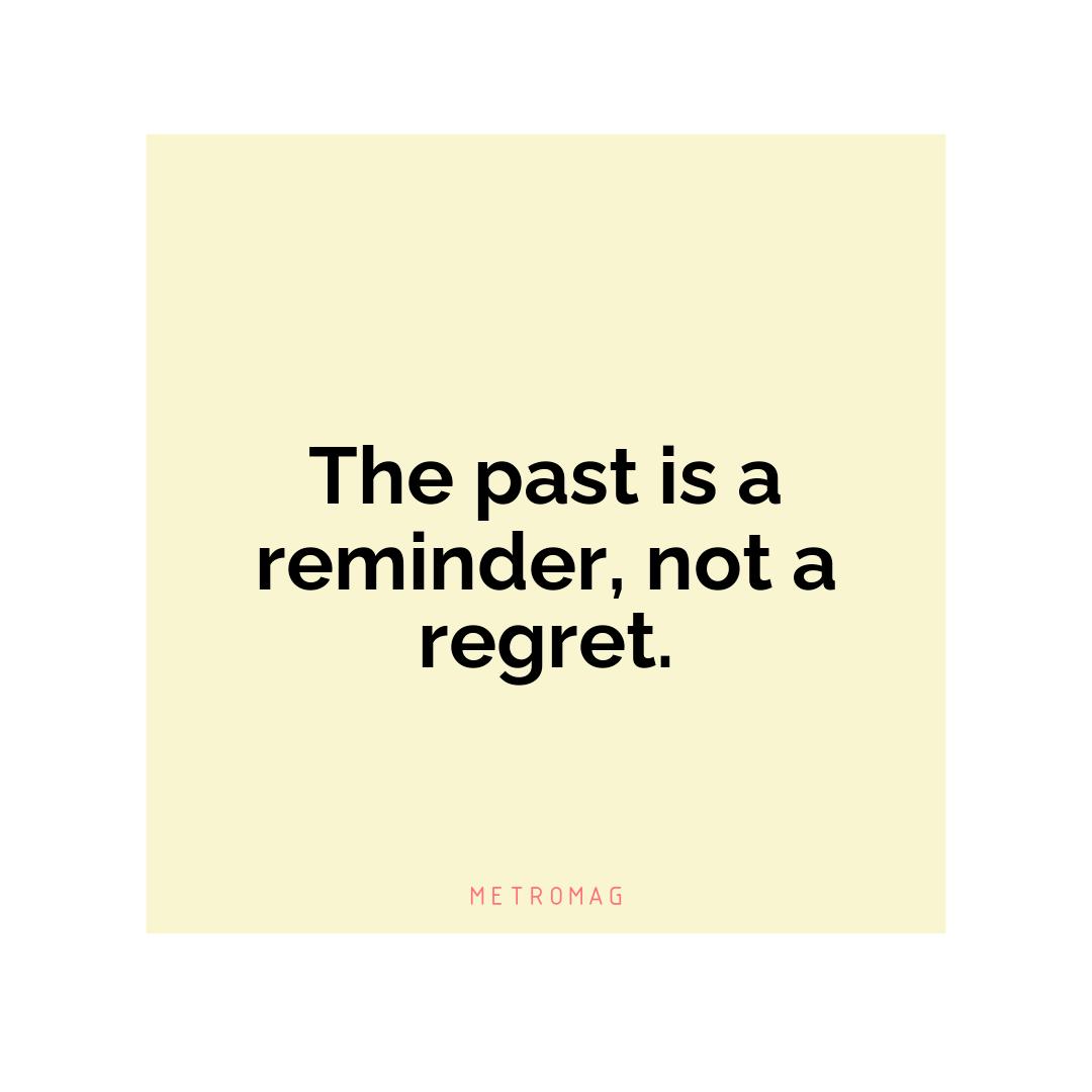 The past is a reminder, not a regret.