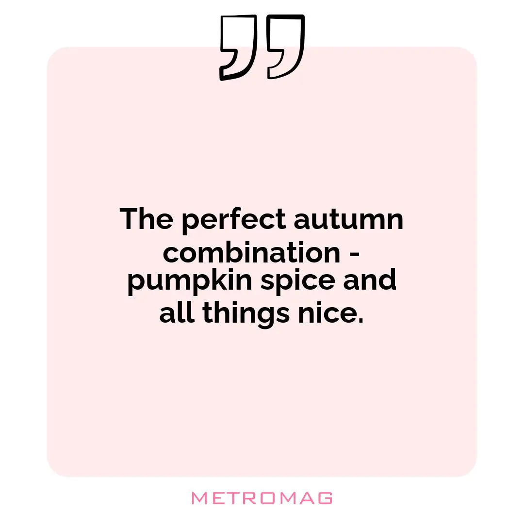 The perfect autumn combination - pumpkin spice and all things nice.