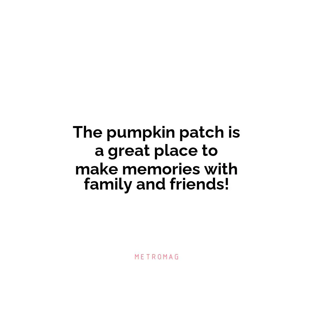 The pumpkin patch is a great place to make memories with family and friends!