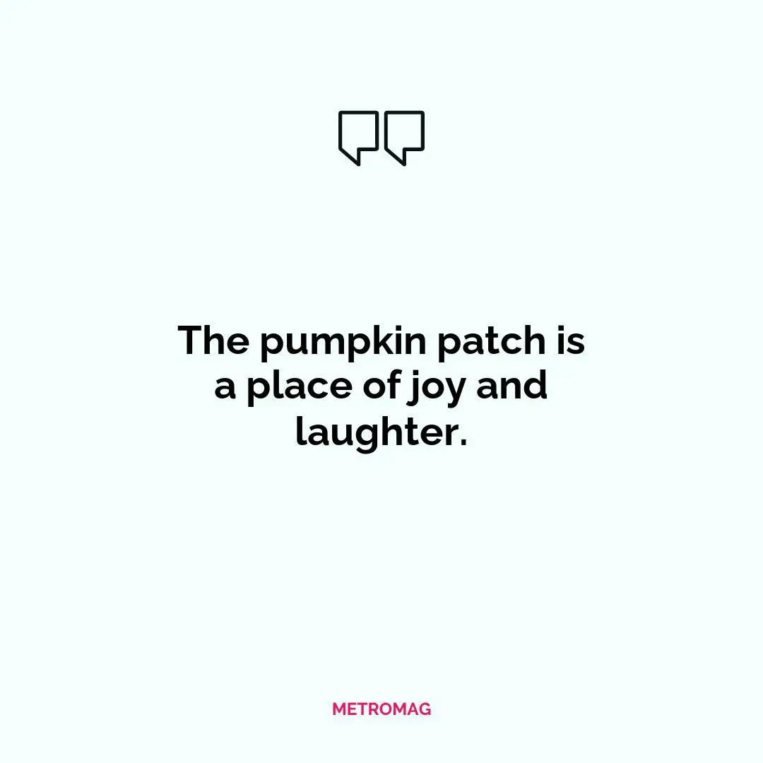 The pumpkin patch is a place of joy and laughter.