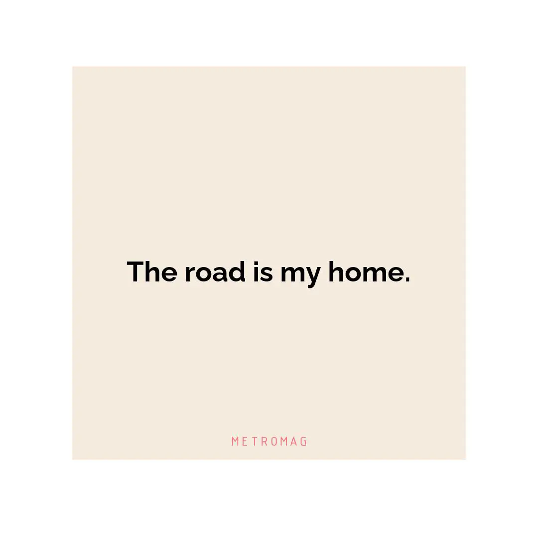 The road is my home.