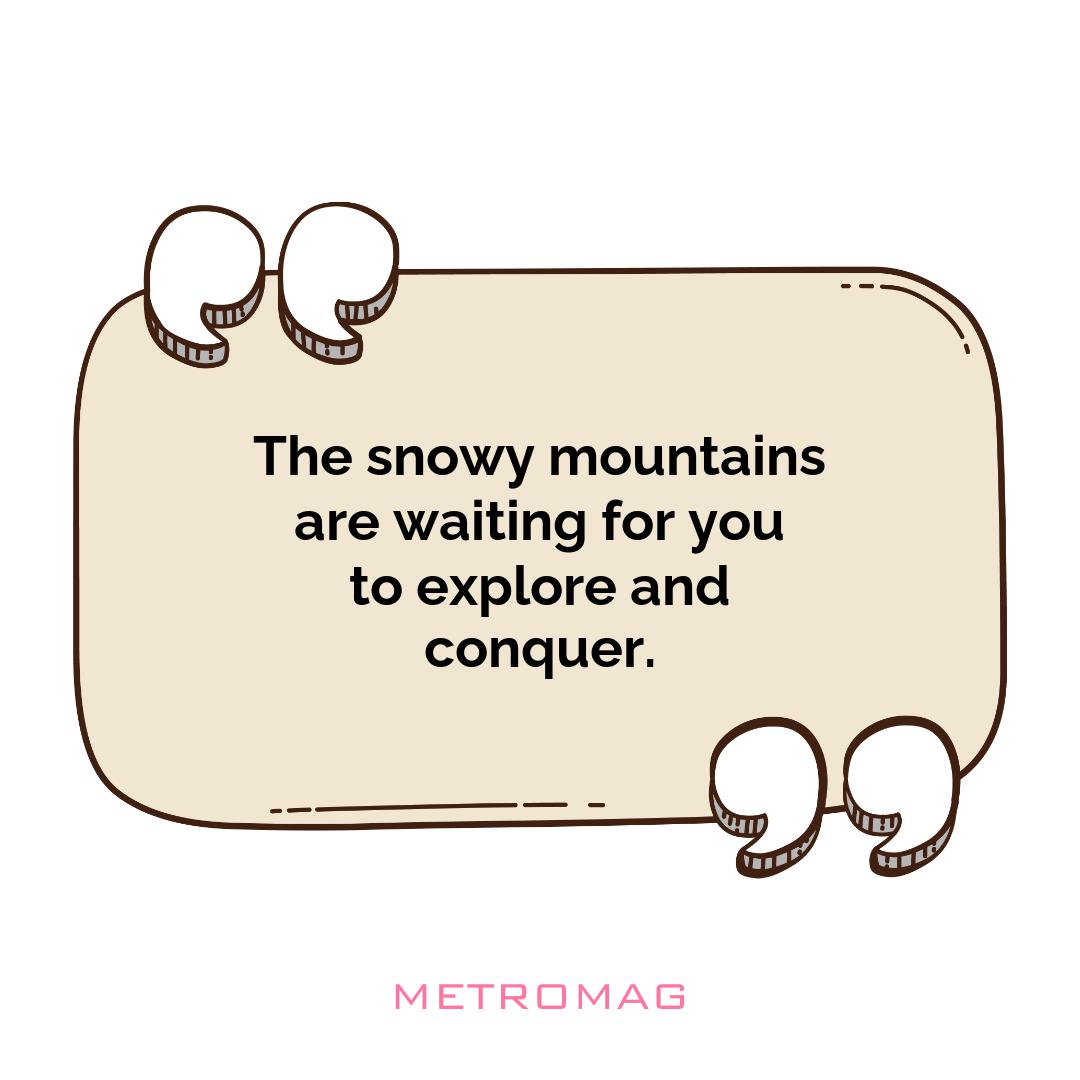 The snowy mountains are waiting for you to explore and conquer.