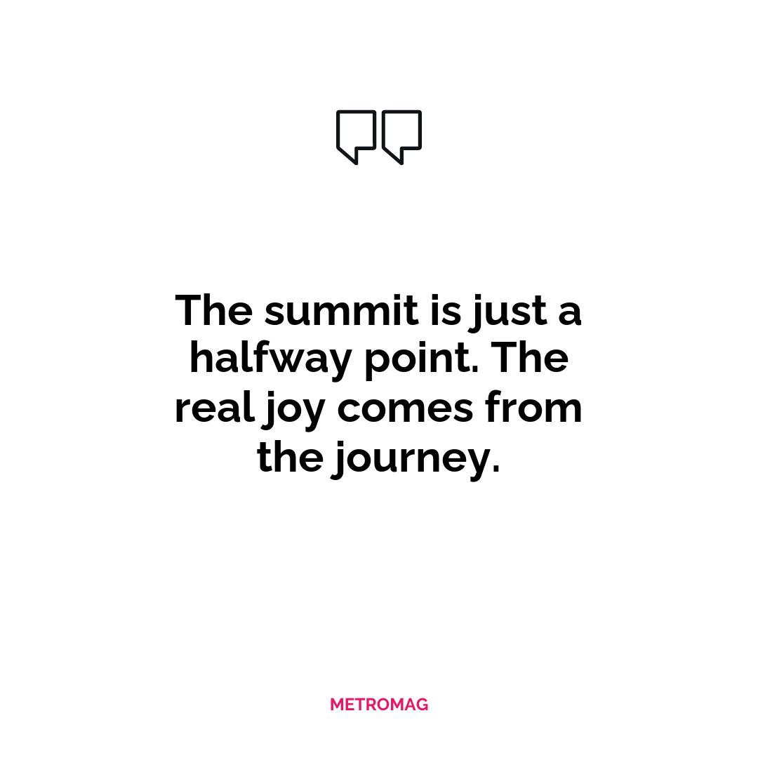 The summit is just a halfway point. The real joy comes from the journey.