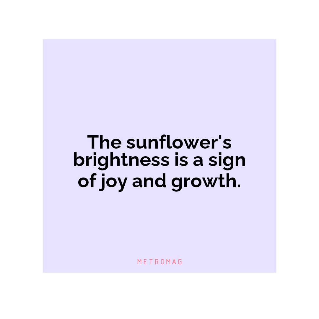 The sunflower's brightness is a sign of joy and growth.