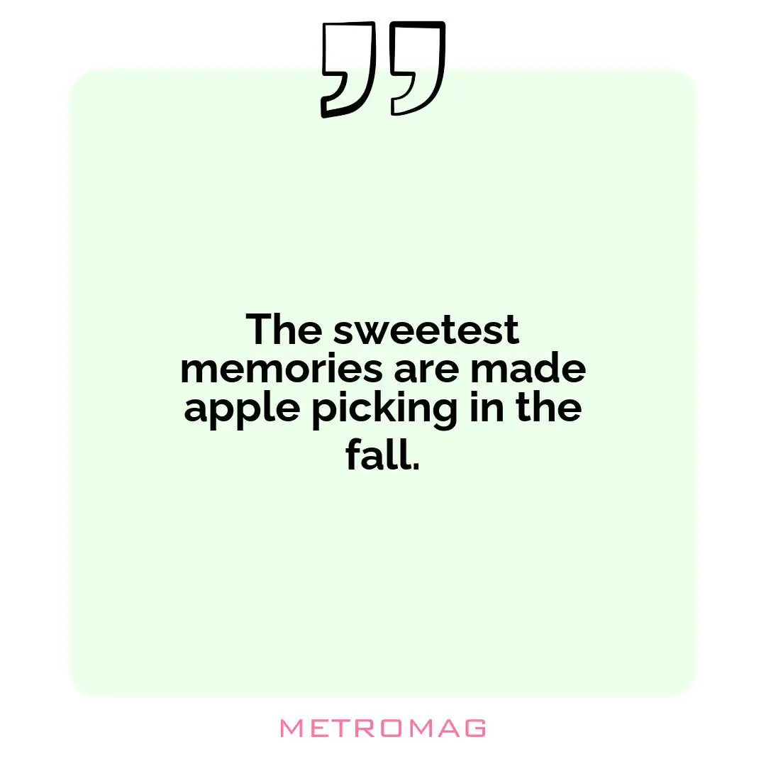 The sweetest memories are made apple picking in the fall.