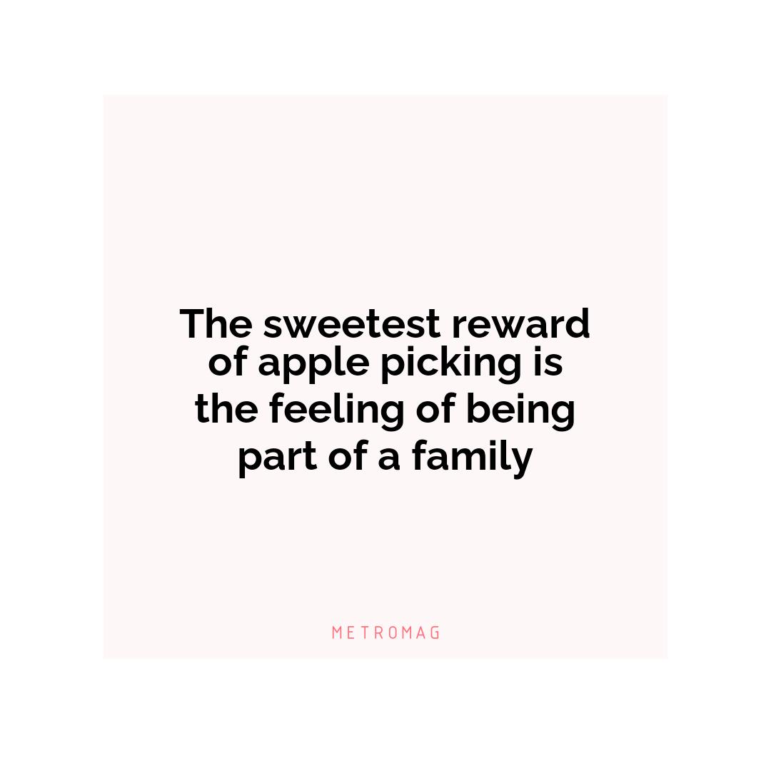 The sweetest reward of apple picking is the feeling of being part of a family
