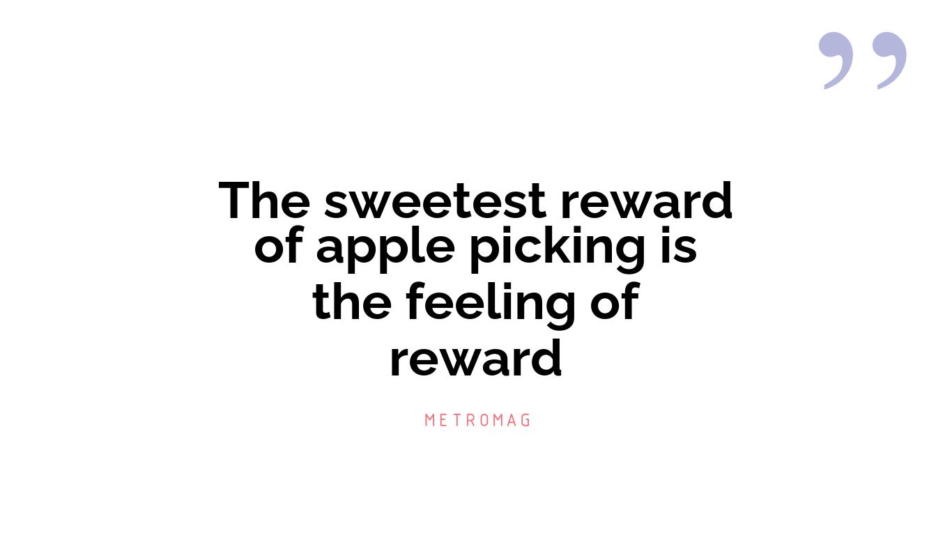 The sweetest reward of apple picking is the feeling of reward