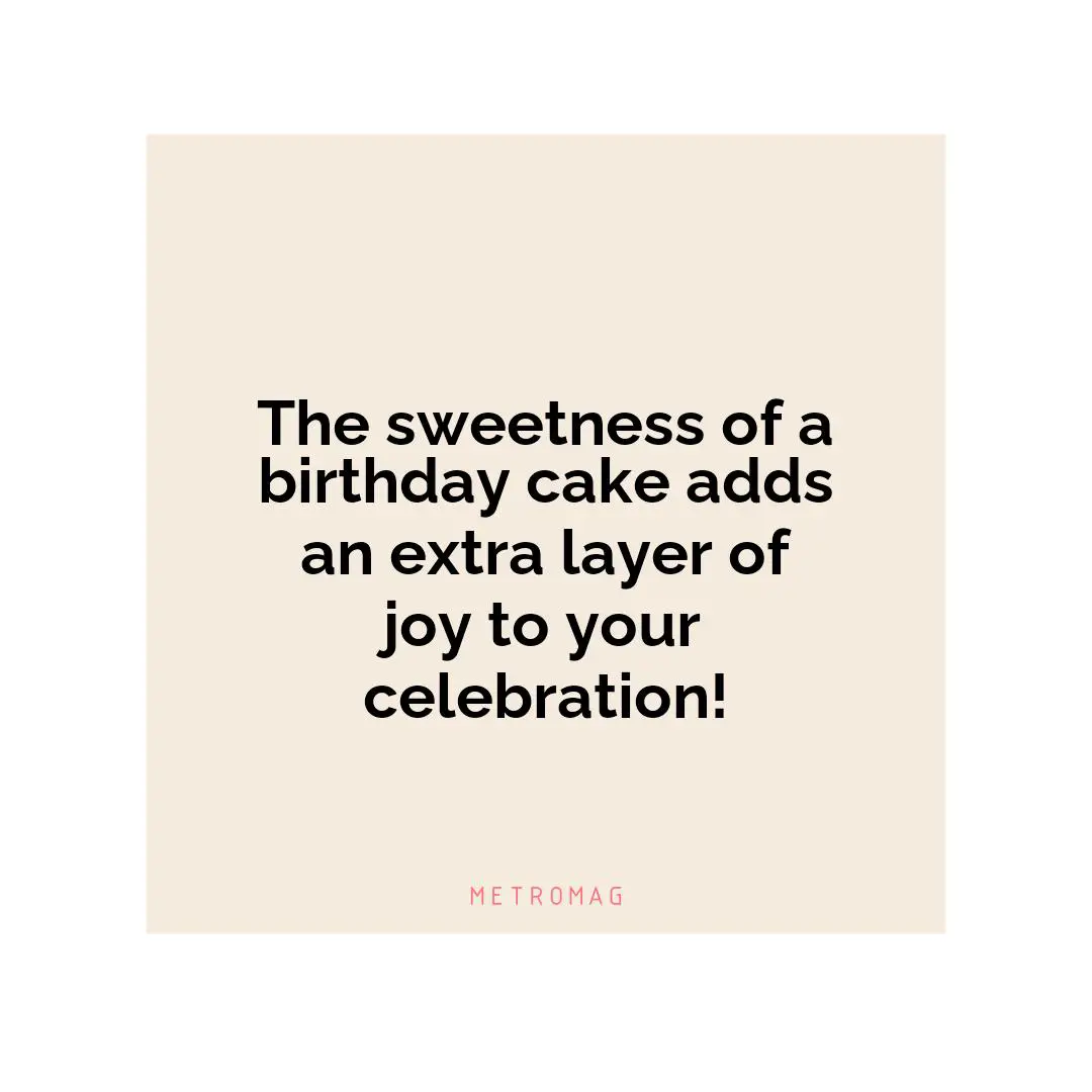 The sweetness of a birthday cake adds an extra layer of joy to your celebration!