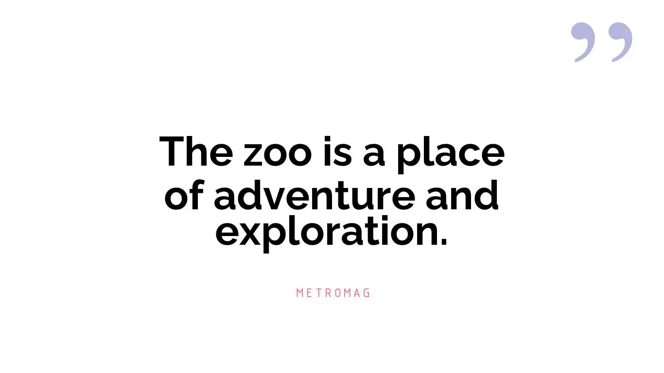 The zoo is a place of adventure and exploration.