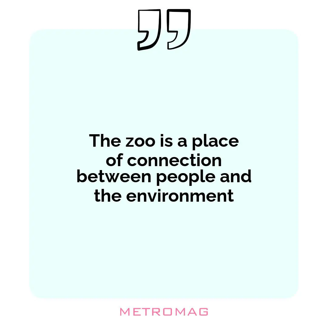 The zoo is a place of connection between people and the environment