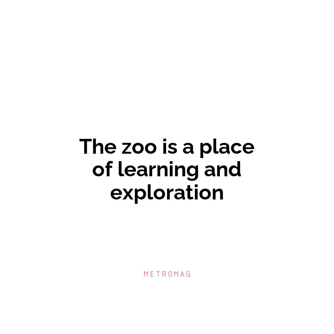 The zoo is a place of learning and exploration