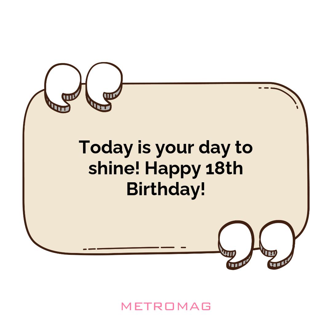 Today is your day to shine! Happy 18th Birthday!