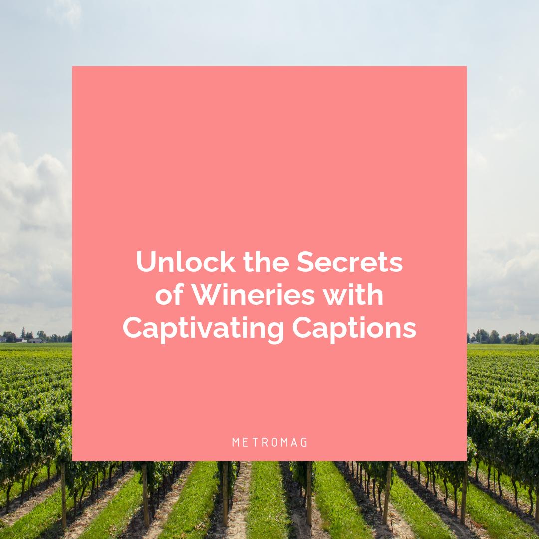 Unlock the Secrets of Wineries with Captivating Captions