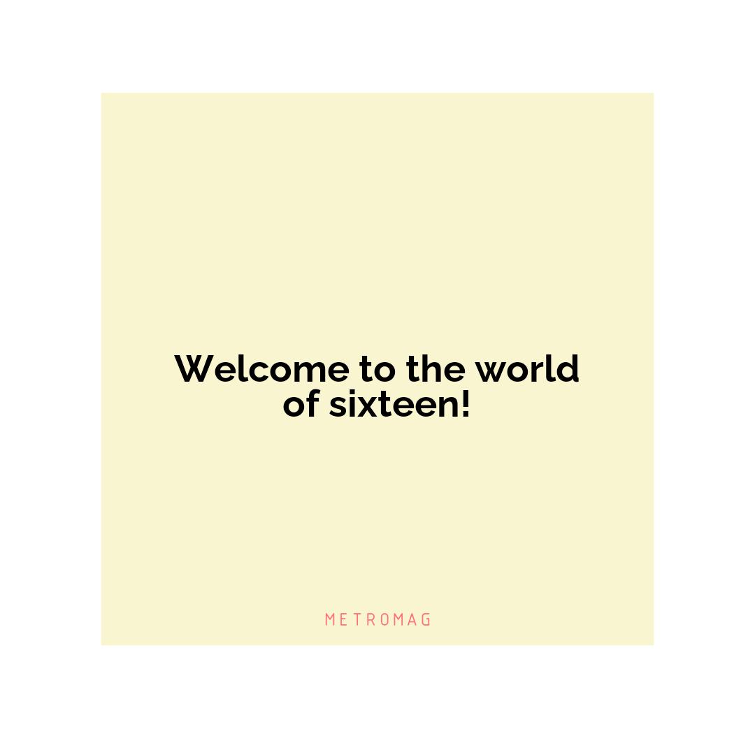 Welcome to the world of sixteen!